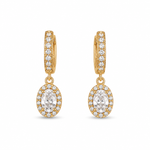 Oval Drop Stone Earrings