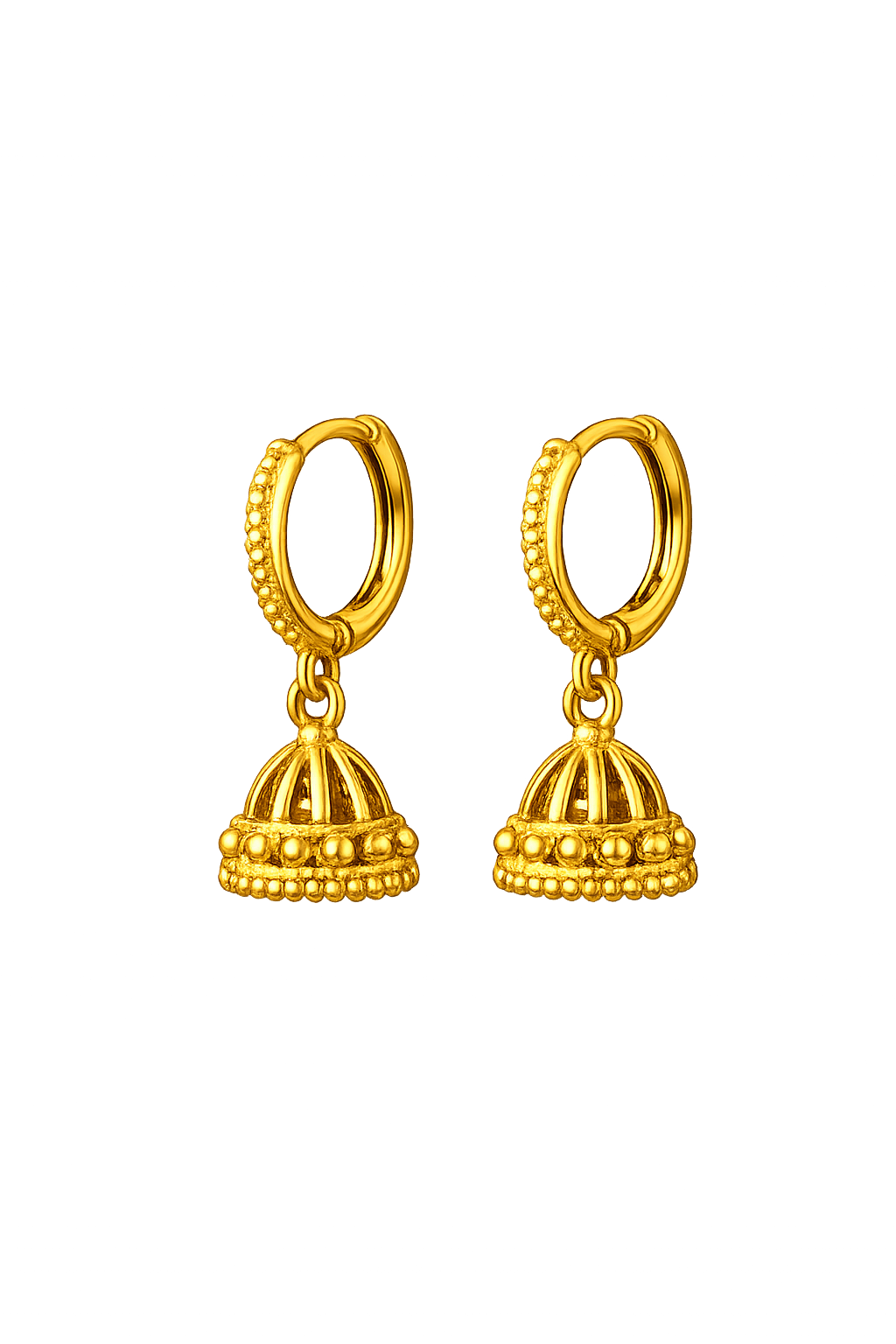 Micro Collection Gold Plated Jhumka Earrings Crown