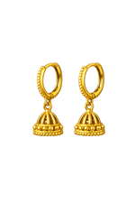 Micro Collection Gold Plated Jhumka Earrings Crown