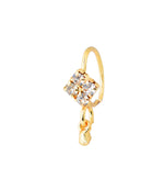Square Ball Dangle Gold Nose ring for pierced nose