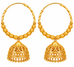 Extra Large Gold Plated Collection Jhumka Earrings Amira