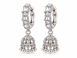 Silver Mini Jhumka Pattern Hoop
