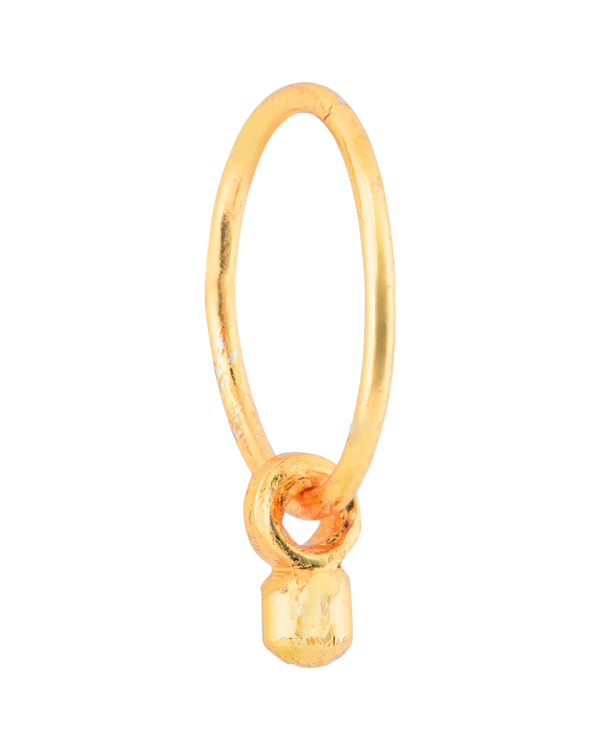 Simple gold ball dangle nose ring suitable for a pierced and non pierced nose