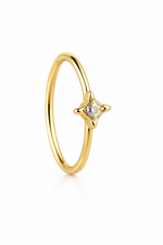 Star 1 Stone Gold Nose Ring Pierced & Non Pierced Nose