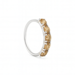 Gold 5 stone Silver Nose Ring for pierced and non pierced nose