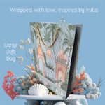 Gift Bag with Gold Strings Tropical Design