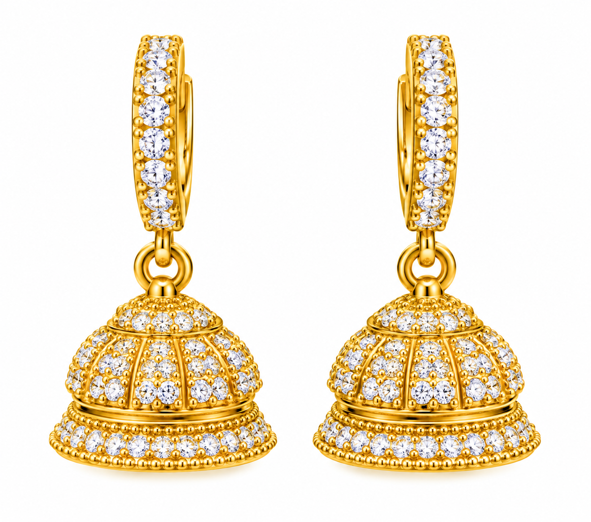 Sparkling Wide Gold Plated Collection Jhumka Earring