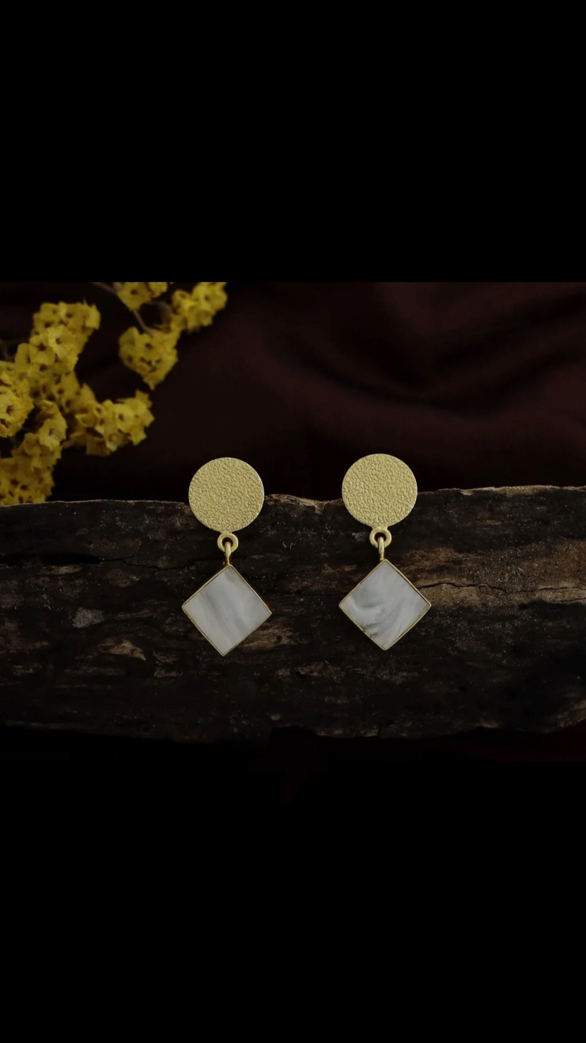 Fashion Accessory - Light Weight Earrings for Women Gold mother of pearl earrings