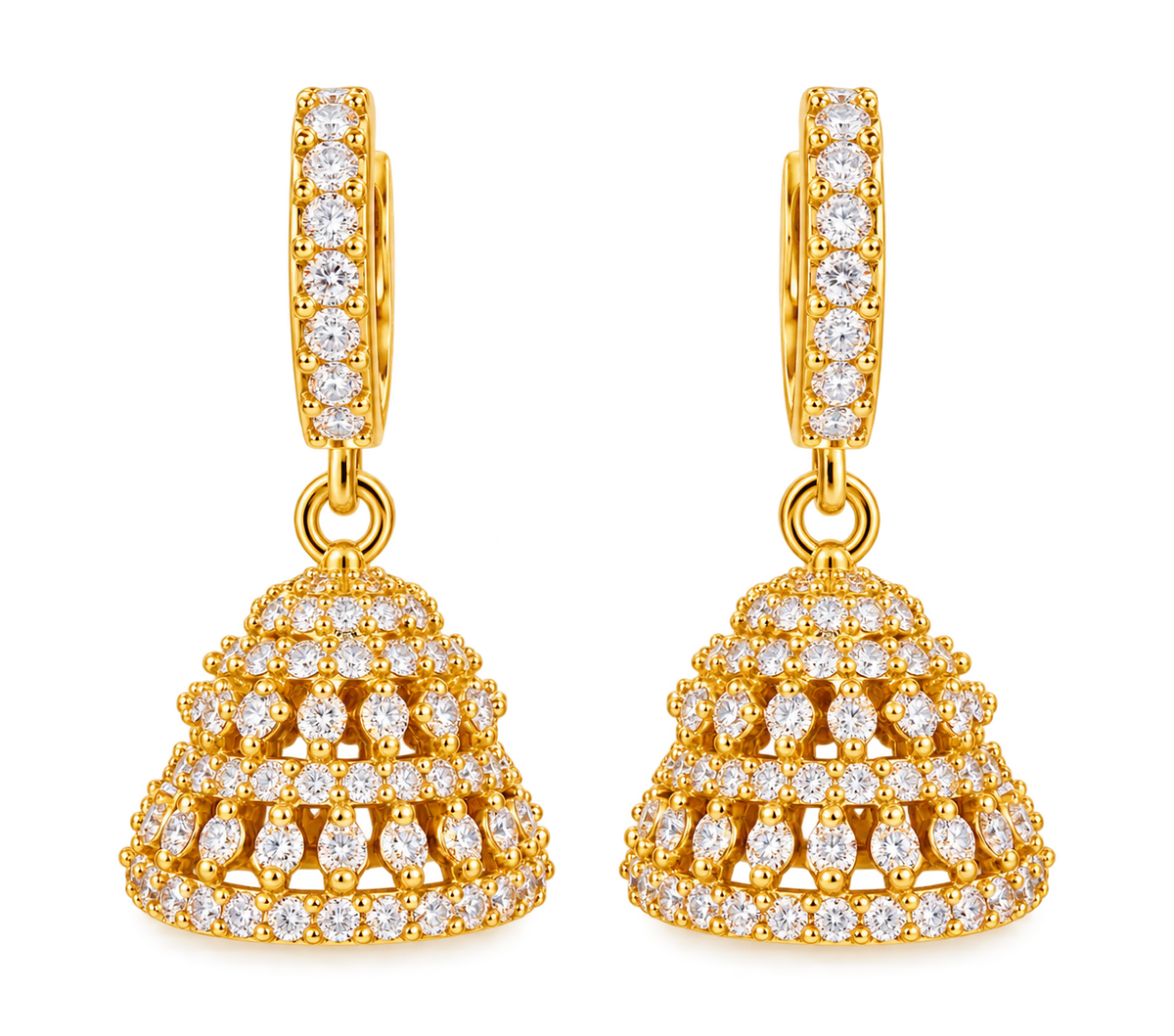 Diamonte Gold Plated Collection Jhumka Earring