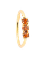Brown 3 thin stone Gold Nose Ring for pierced and non pierced nose