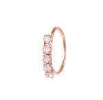 5 Stone Rose Gold Nose Ring for pierced & non pierced nose
