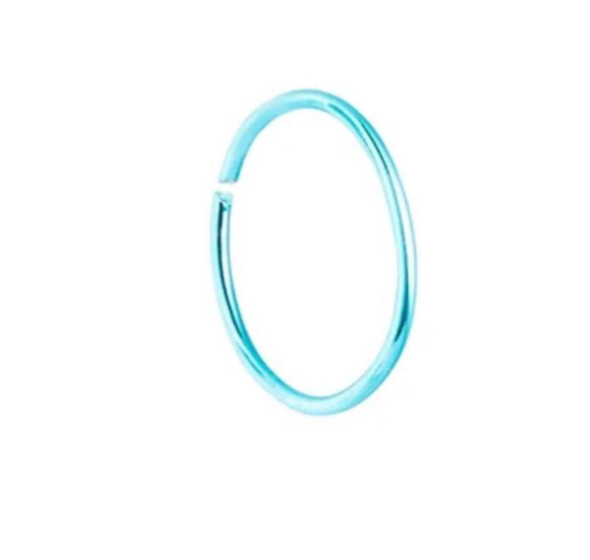 Simple Neon Teal Nose Ring For Pierced And Non Pierced Nose