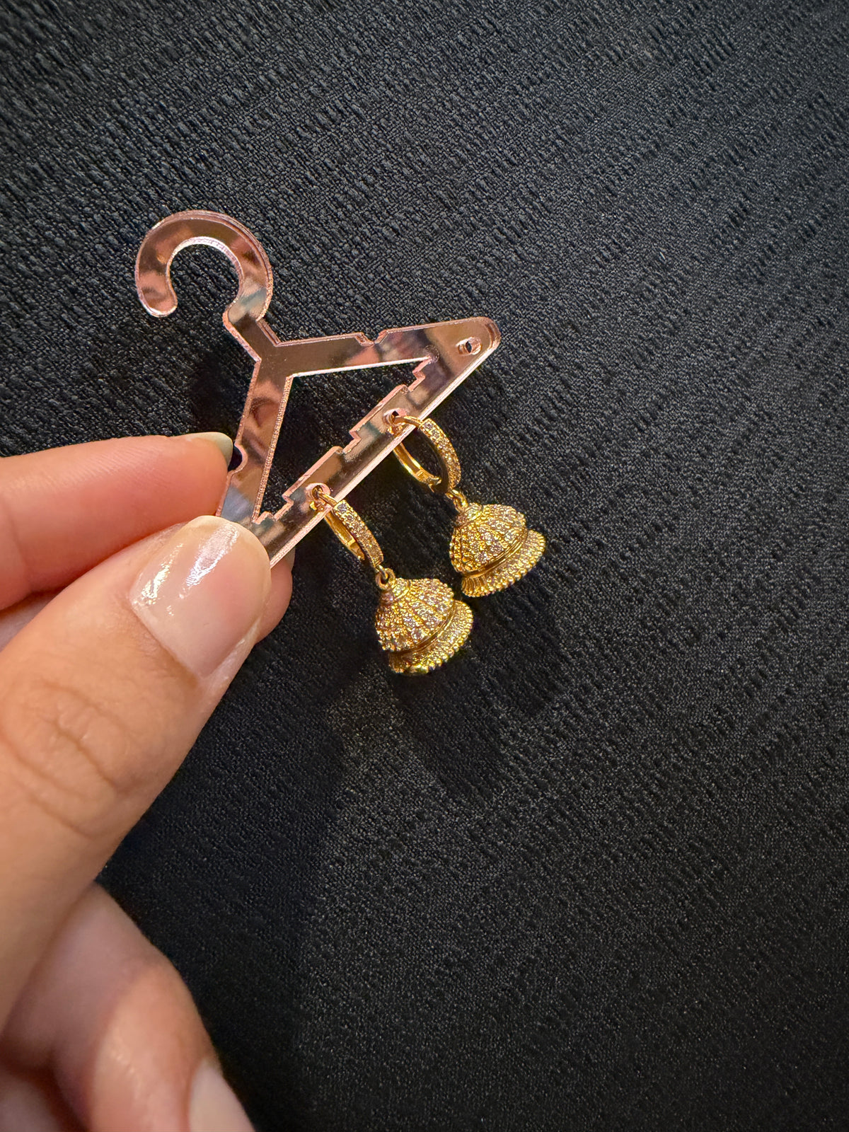 Sparkling Wide Gold Plated Collection Jhumka Earring