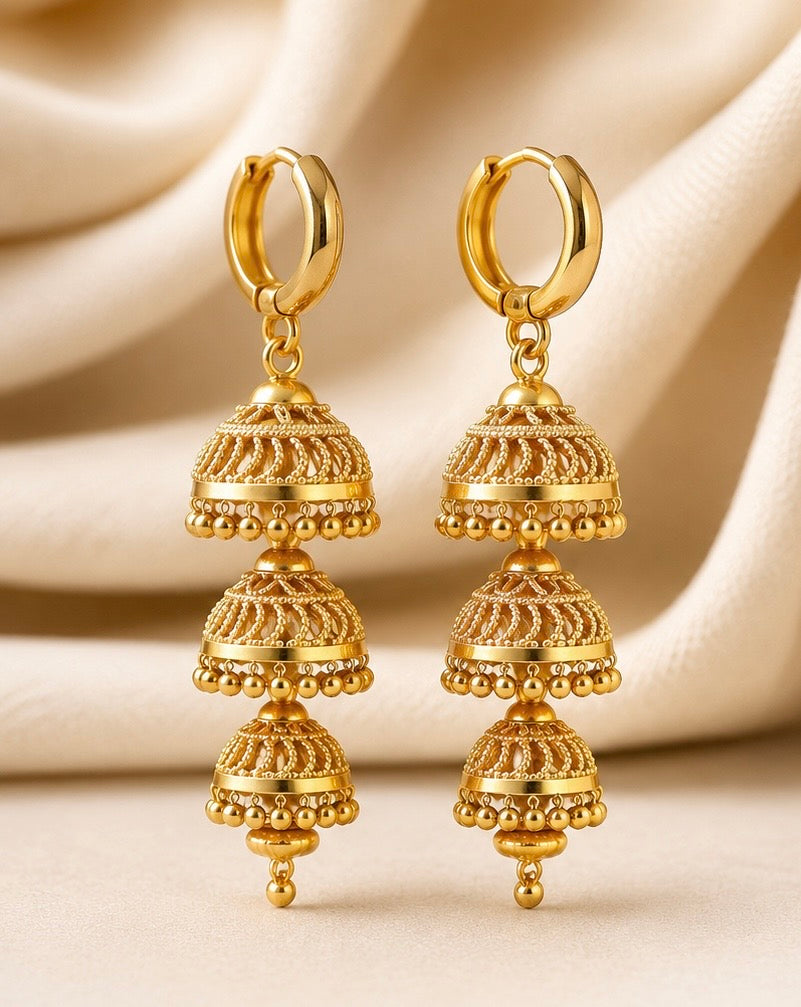Gold plated Bell Jhumka Earring
