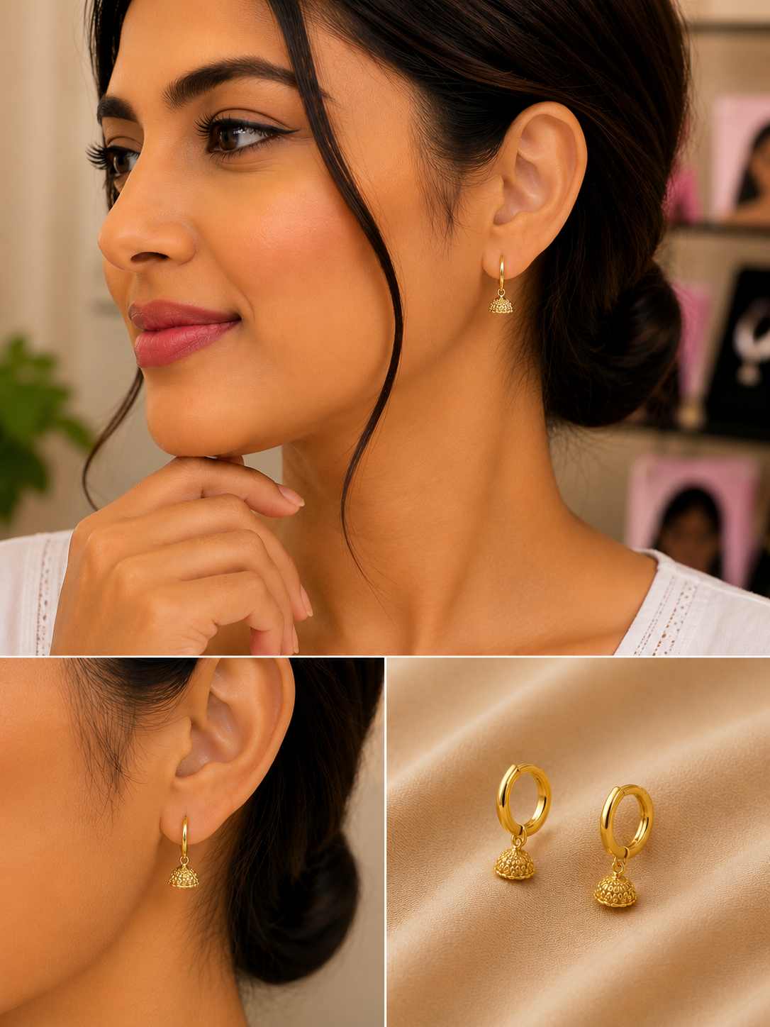 Micro Collection Gold Plated Jhumka Earring Mau
