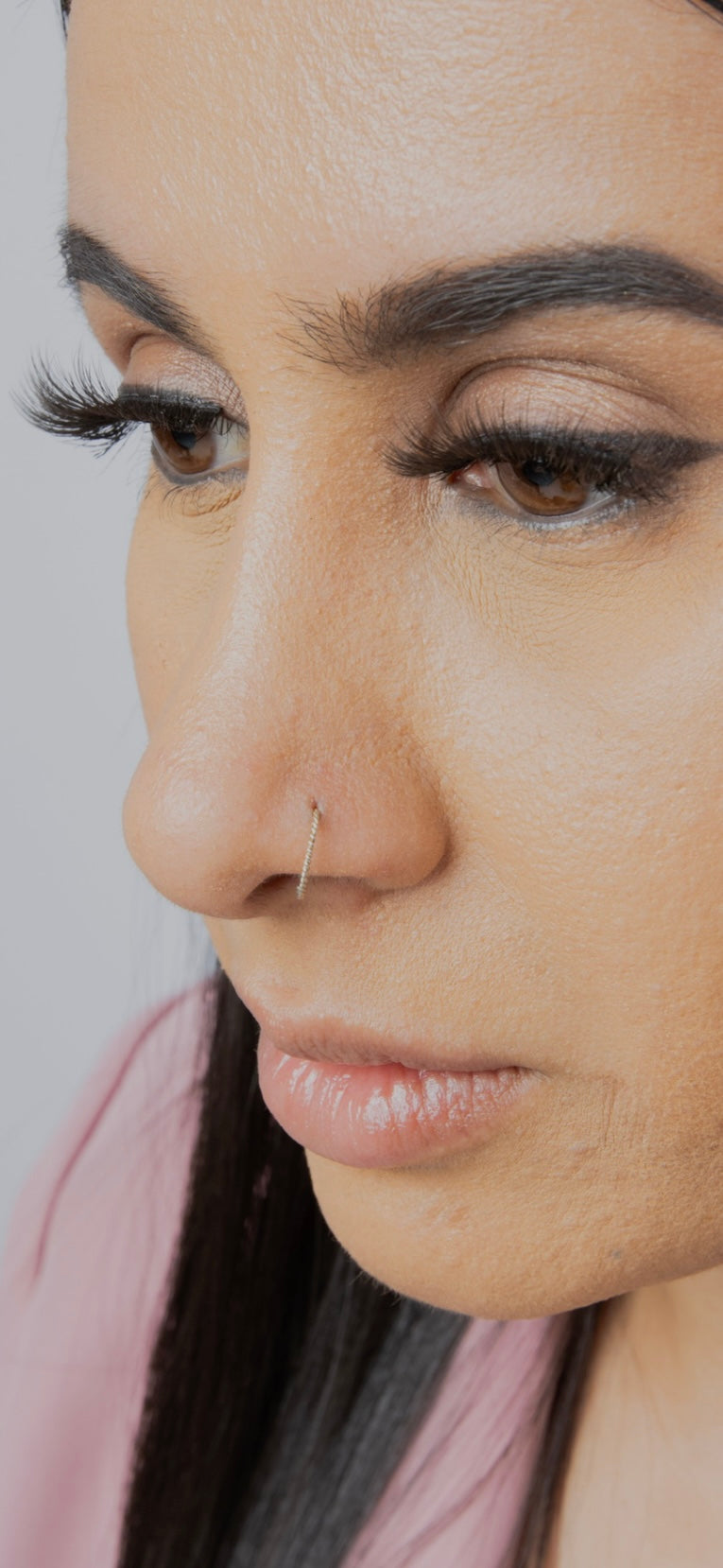 Spiral Silver Nose Ring for pierced & non pierced nose