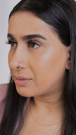 Square Ball Dangle Gold Nose ring for pierced nose