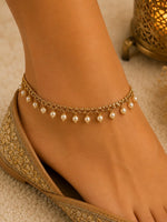 Pearl Rain Gold Payal | Anklet Set | Indian Anklet | Bridal Payal 659 - 77