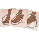 Blue 1 x Silver Anklet Women's Indian Fashion Accessories