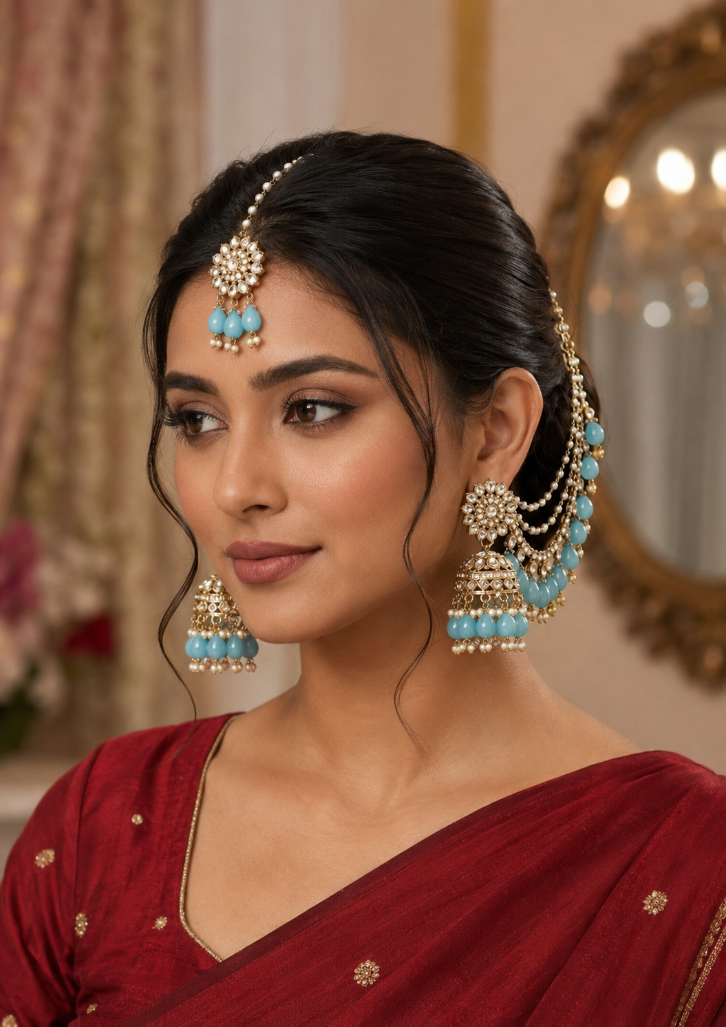 Earring Tikka Set Blue