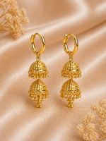 Rani Classic Mini Gold-Plated Jhumka Hoop Dangle Earrings