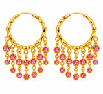 Pink Bead Gold plated Collection Jhumka Earrings