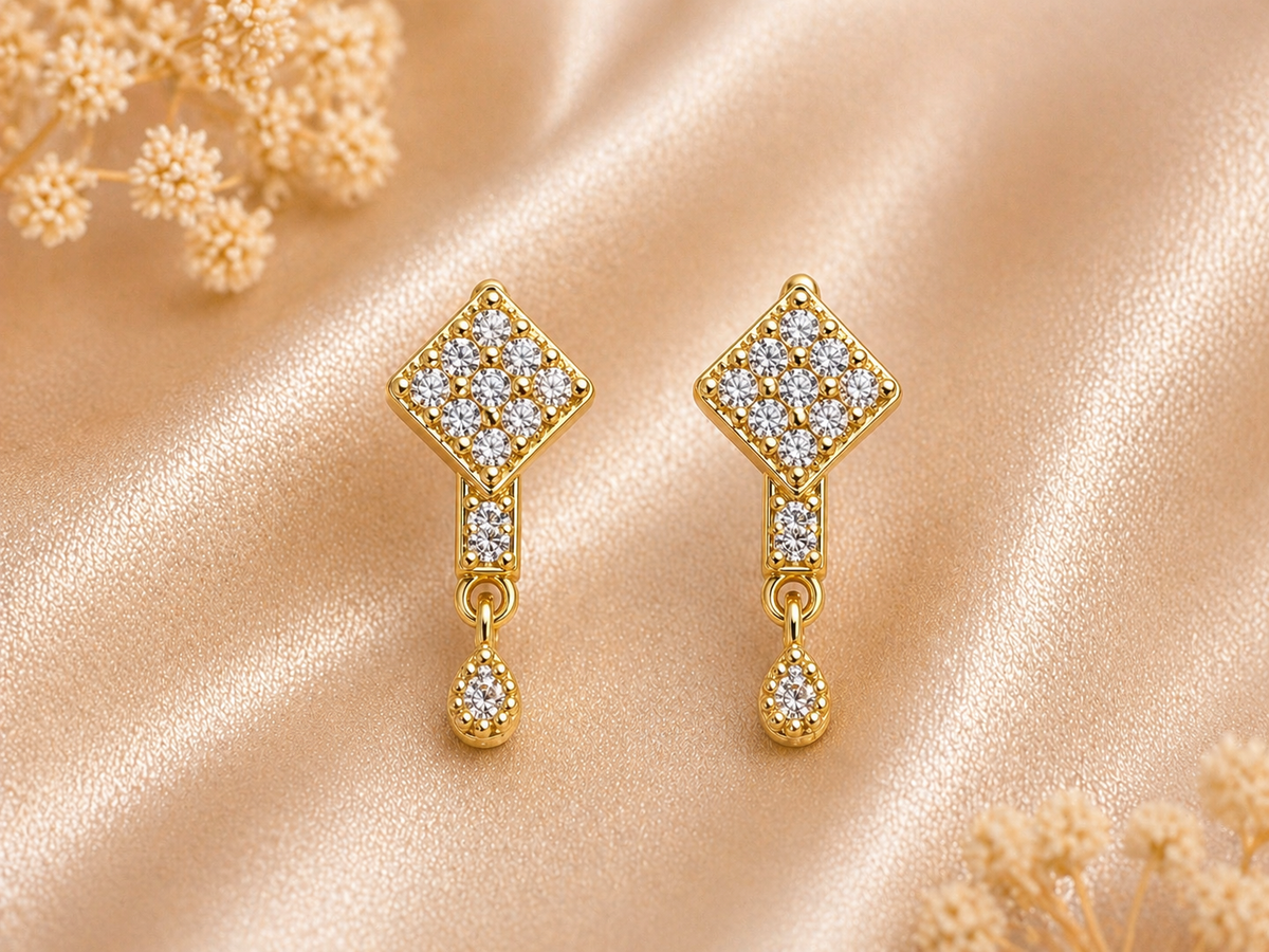 Lana Round Dangle Gold Hoop Earrings