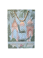 Gift Bag with Gold Strings Tropical Design