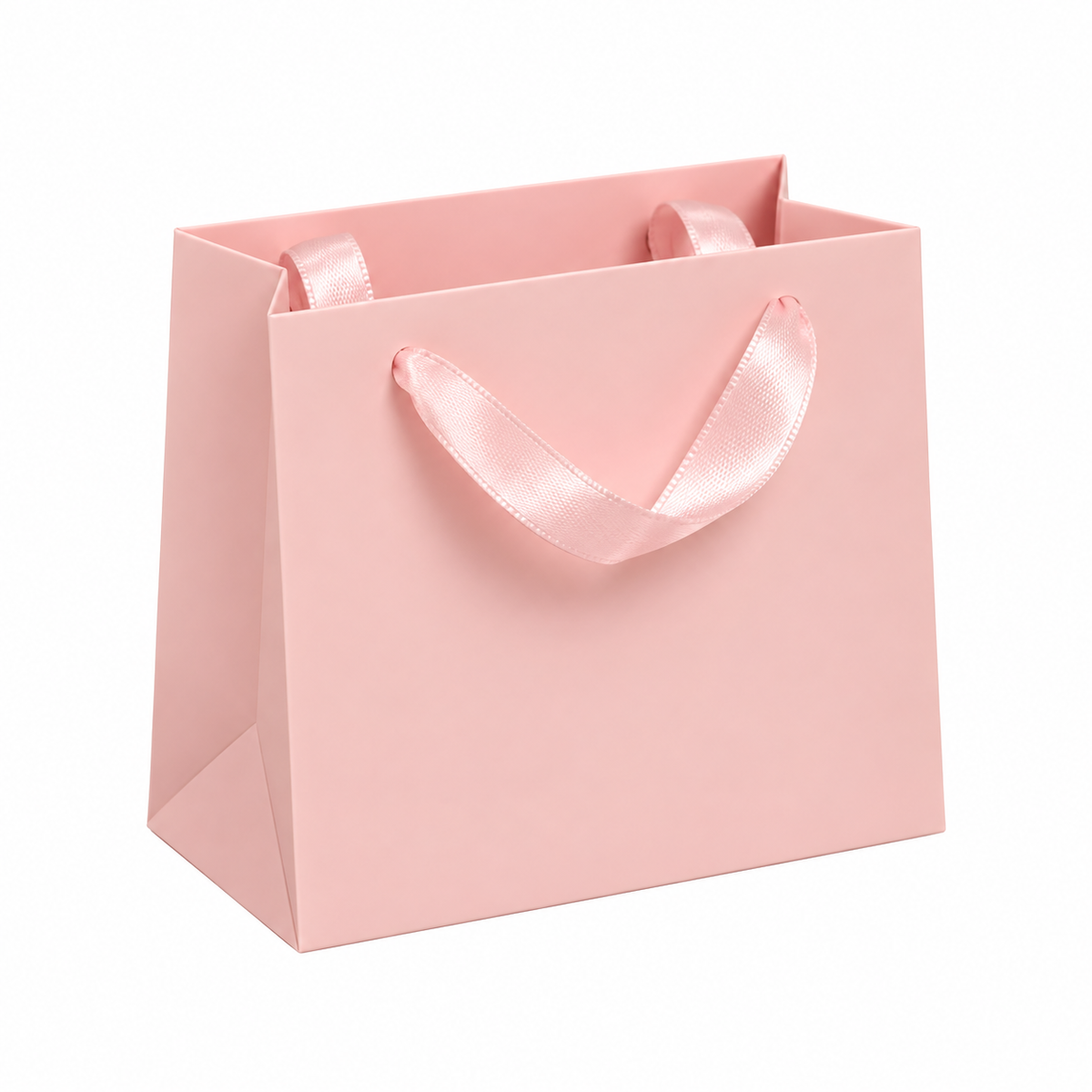 Blush Pink Gift Bag with Satin Ribbon Handles Large Small