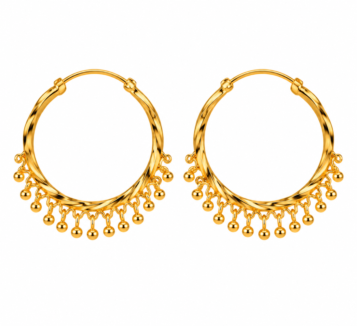 Gold plated Collection Jhumka Earrings Bead 2.5 cm