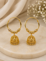 Large Round Hoop Gold Plated Jhumka