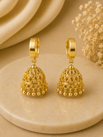 Sana Round Dangle Gold Hoop Jhumka