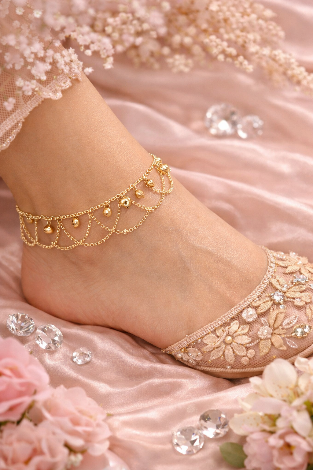 Gold Bell Fashion Round Alloy Women's Anklet
