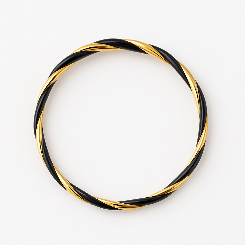 Black Spiral Gold Nose ring for pierced and non pierced nose