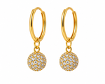 Micro Collection Gold Plated Jhumka Earrings Round Stones