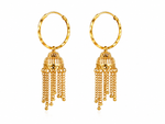 Large Hoop Chain Dangle Gold Plated Earrings