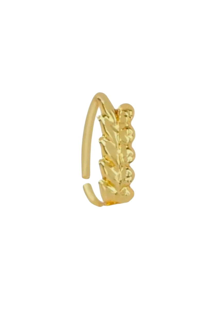 Everyday Thick Gold Nose Ring for Pierced & Non Pierced Nose