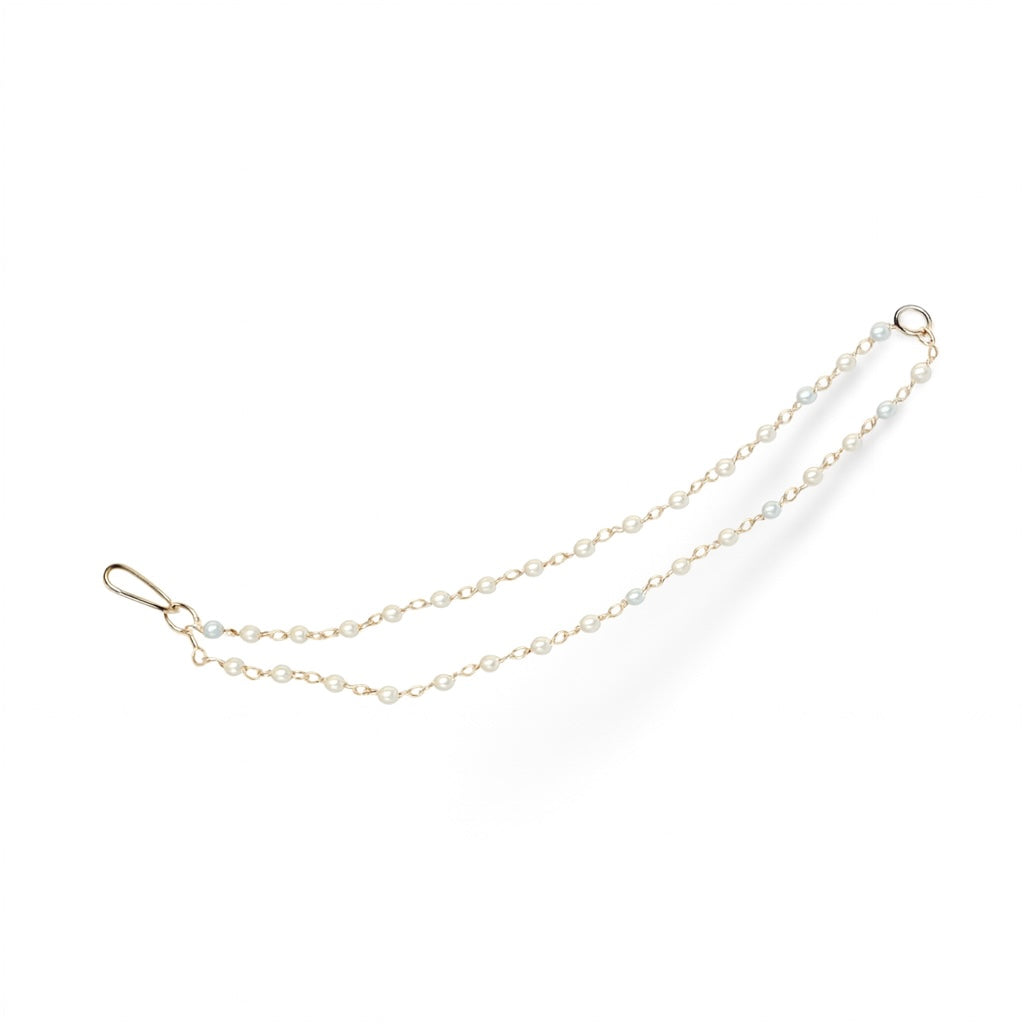 Double Pearl Gold Nose Chain