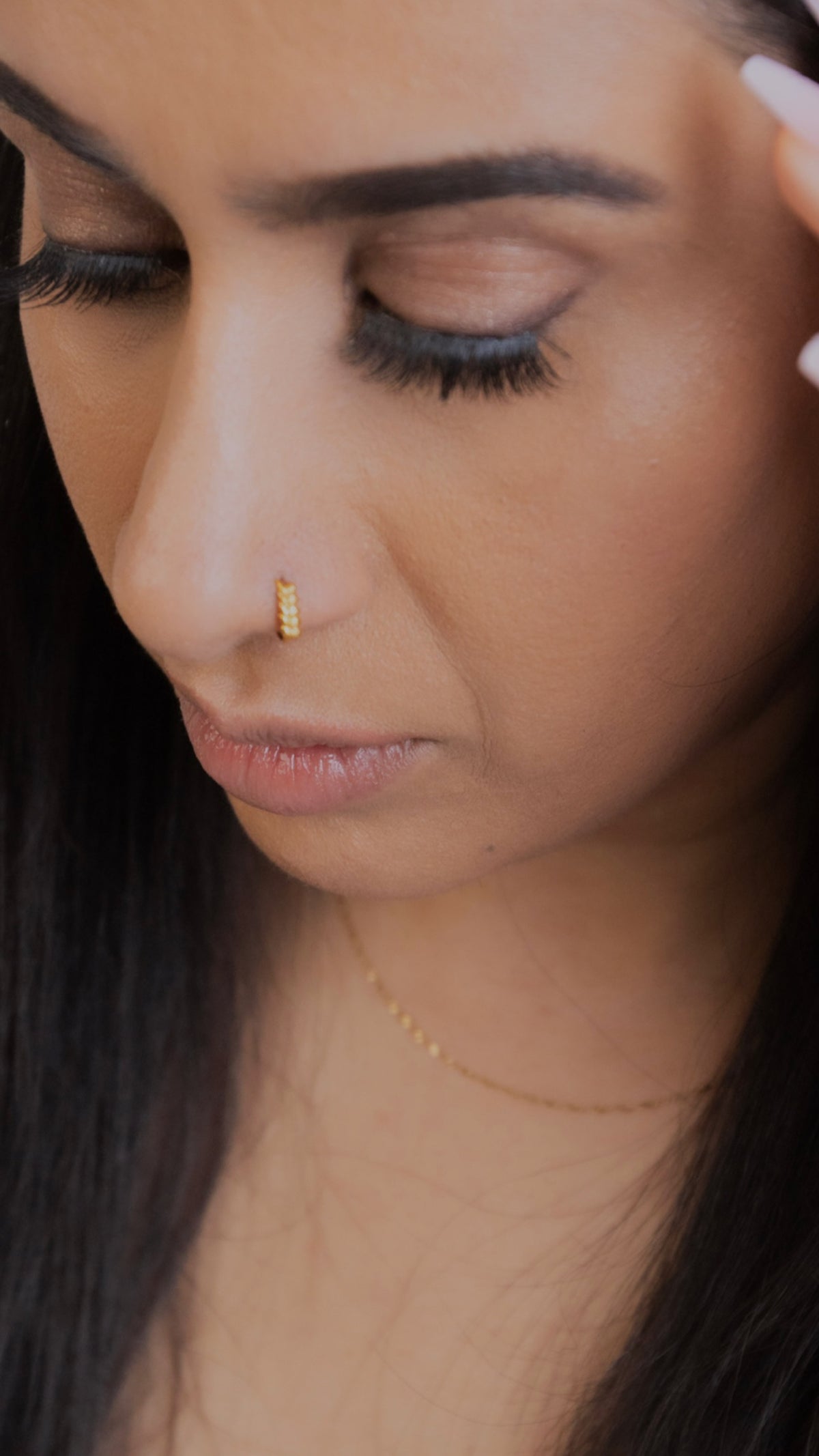Everyday Thick Gold Nose Ring for Pierced & Non Pierced Nose