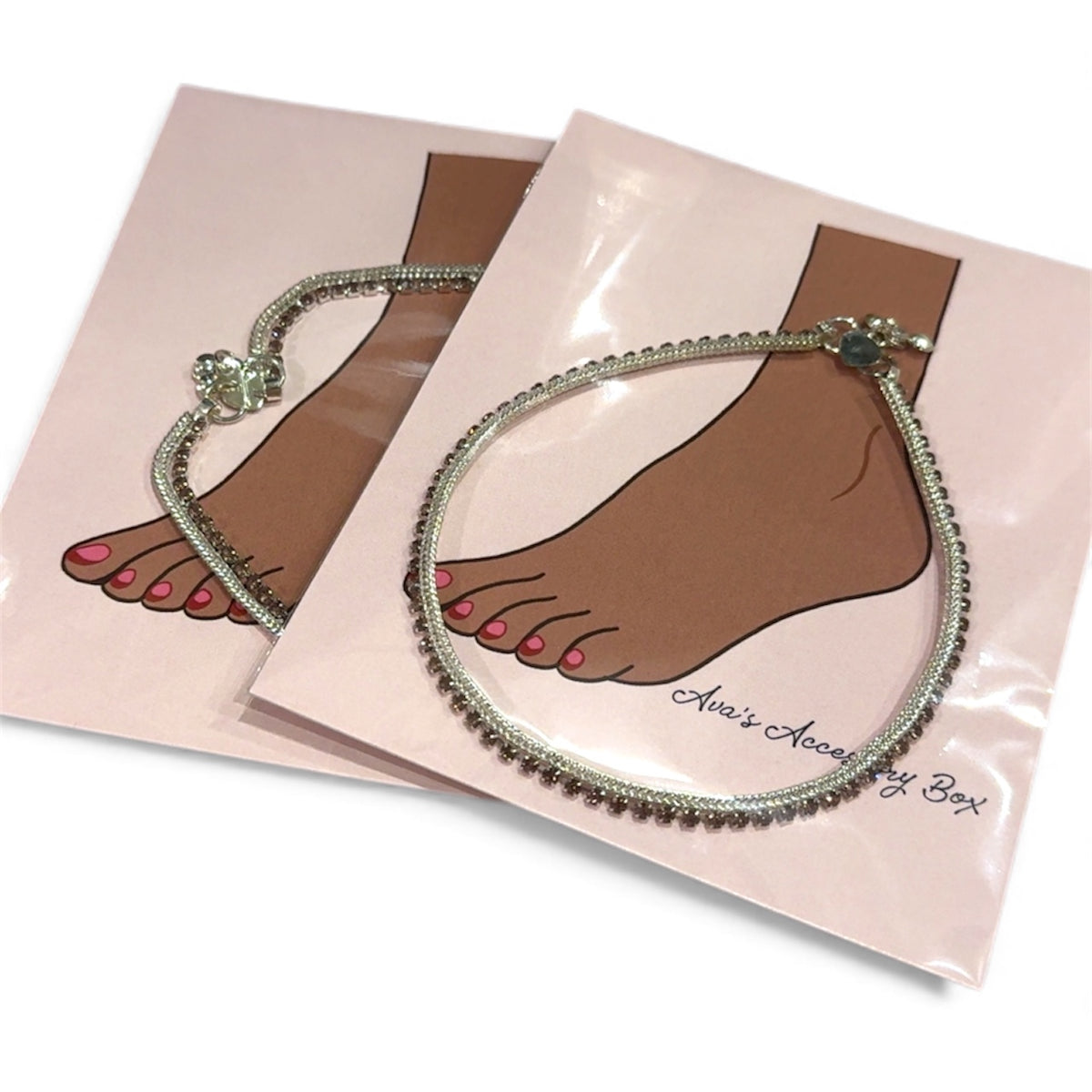 Pink 1 x Silver Anklet Women's Indian Fashion Accessories