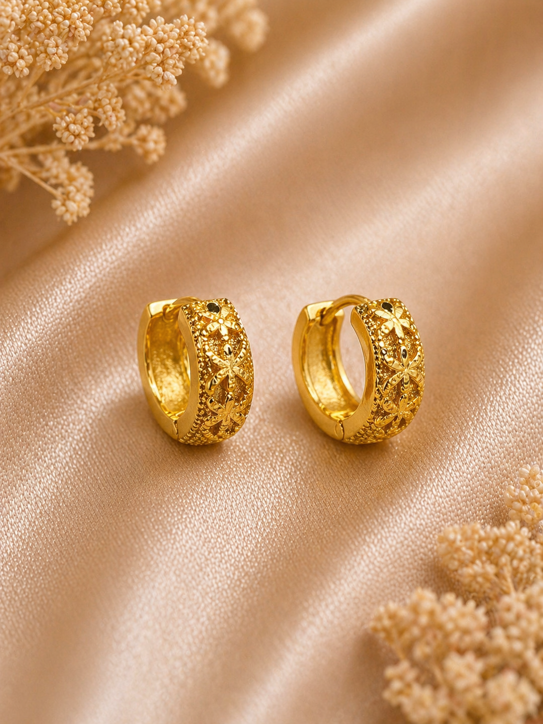 Maya Round Gold Hoop Earrings