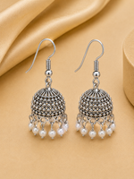 Silver Bead Jhumka
