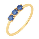 Blue 3 Stone Thin Gold Nose Ring for pierced and non pierced nose