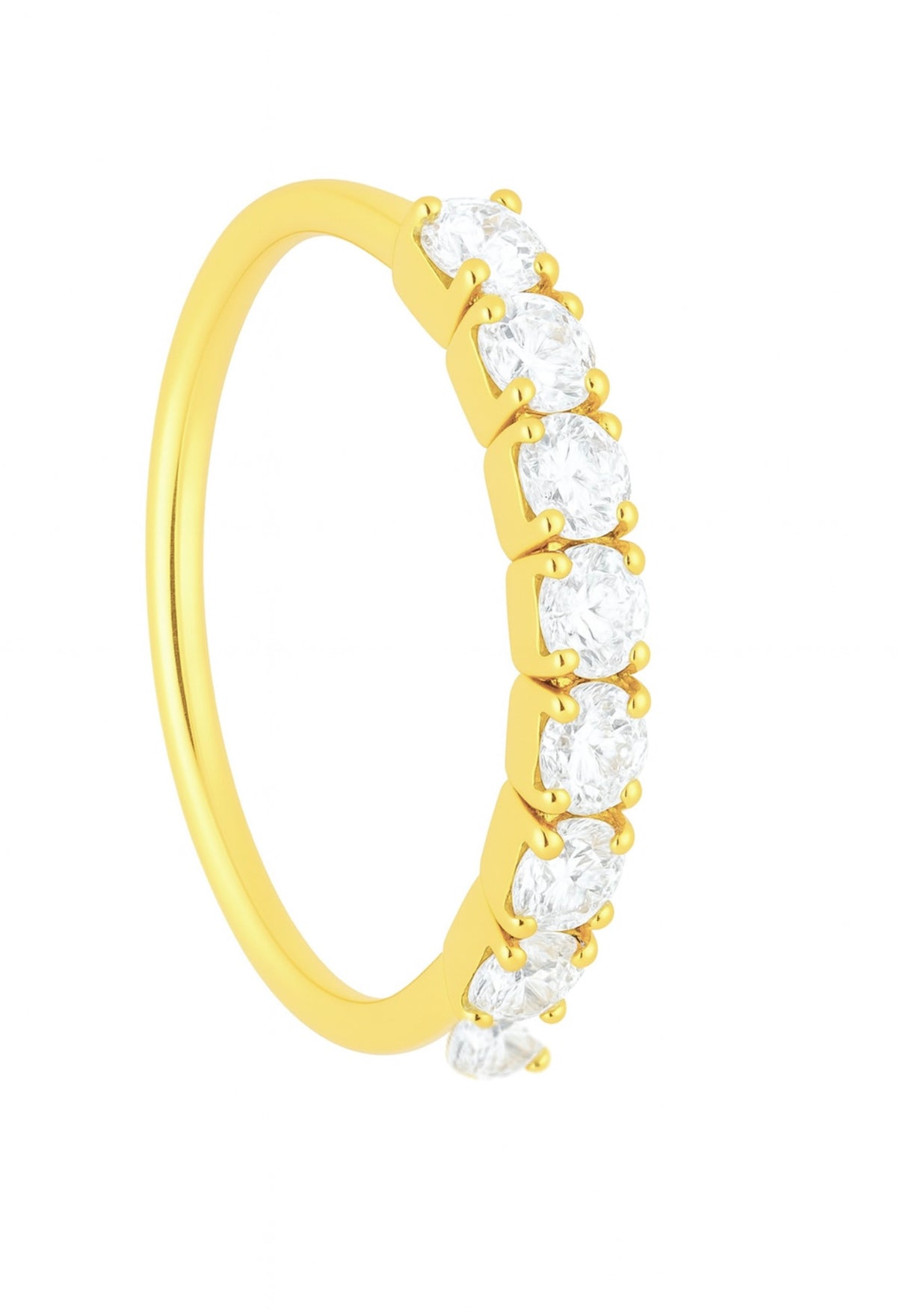 8 Stone Gold Nose Ring For Pierced And Non Pierced Nose