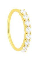 8 Stone Gold Nose Ring For Pierced And Non Pierced Nose