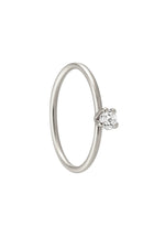 1 Stone Silver Nose Ring for pierced and non pierced nose