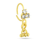 Dainty Crown Dangle Gold Nose Ring for pierced nose