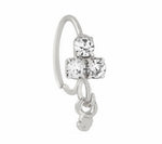 Dainty Ball Dangle Silver Nose Ring for pierced nose