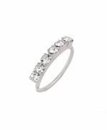 6 Stone Silver Nose Ring for pierced & non pierced nose