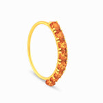Orange 8 Stone Thin Gold Nose Ring for pierced and non pierced nose